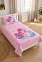 Mermaid Wave Tale Children's Pique Set - Fairy-Inspired Modern Pink Blue Quilted Bedspread - 4
