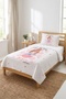 Ballerina Starry Polka Dot Children's Pique Set-Princess Themed Modern Powder Ecru Quilted Bedspread - 4