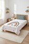 Rainbow Cloud Star Patterned Teenager's Pique Set - Fairytale Nordic Mint Powder Quilted Bedspread - 5