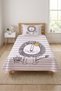 Cute Lion Striped Children's Pique Set-Minimal Safari Nordic Gray Powder Decorative Bedspread - 7