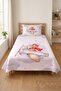 Cloudy Single Pique Set with Airplane and Teddy Bear - Fairytale Nordic Gray Red Quilted Bedspread - 5