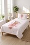 Baby Pique Set with Teddy Bear and Fairy Figures - Fairy Tale Themed Nordic Powder Ecru Quilted Bedspread - 3