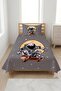Astronaut Skateboard Starry Youth Single Pique Set - Futuristic Space Anthracite Mustard Quilted Coverlet - 5