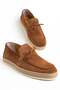 Genuine Leather Suede Men's Casual Shoes Tan Straw Sole Bowknot - 3