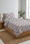 Zigzag Striped Pastel Children's Single Pique Set-Geometric Youth Room Powder Quilted Bedspread - 2