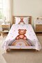 Cute Teddy Bear Rainbow Star Single Pique Set - Fairy Tale Themed Nordic Gray Bedspread - 7