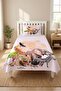 Safari Animal Nature Themed Single Duvet Set - Forest Modern Beige Orange Quilted Bedspread - 3