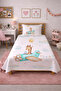 Giraffe, Airplane, Cloud Figured Single Person Pique Set - Fairytale Nordic Mint Powder Quilted Bedspread - 2
