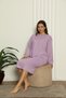 Women's Long Sleeve Lace Detailed Relaxed Fit 100% Cotton Nightgown - 3