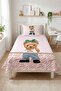 Cute Teddy Bear Polka Dot Teen Pique Set - Modern Mink Green Decorative Bedspread with Cute Figures - 3