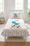 Skateboarding Dinosaur Patterned Children's Pique Set-Young Energetic Modern Turquoise Coral Quilted Bedspread - 5