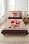 Cute Teddy Bear Plaid Children's Pique Set - Animal Theme Modern Navy Blue Red Decorative Bedspread - 2