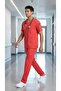 Pomegranate Flower Premium Scrubs Set - Nurse Doctor Uniform High-Quality Fabric - 4