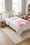 Rainbow Cloud Heart Pattern Teenager Pique Set-Fairy Tale Theme Scandinavian Pink Yellow Decorative Bedspread - 3