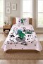 Space Dinosaur Galaxy Starry Teen Pique Set-Astro Adventure Modern Green Gray Quilted Bedspread - 4