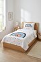 Rainbow and Polka Dot Teen Pique Set-Pastel Dream Themed Navy Blue Powder Decorative Bedspread - 2