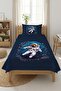 Astronaut Space Galaxy Themed Children's Pique Set-Planet Adventure Modern Blue Decorative Bedspread