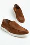 Genuine Leather Men's Casual Shoes Tan Suede Flat Sole Metal - 3