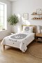 Cute Teddy Bear Starry Children's Pique Set-Minimal Animal Themed Nordic Gray Quilted Bedspread - 5