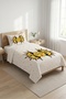 Sun Moon Star Patterned Baby Pique Set-Sky Astro Bohemian Cream Mustard Decorative Bedspread - 6