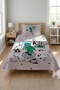 Space Dinosaur Starry Teen Pique Set-Galactic Adventure Modern Gray Green Decorative Bedspread - 5