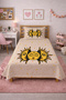 Sun Moon Star Patterned Baby Pique Set-Sky Astro Bohemian Cream Mustard Decorative Bedspread - 4