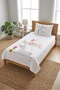 Lama Heart Patterned Cheerful Children's Pique Set - Animal Themed Nordic Pink Decorative Bedspread - 7