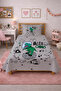 Space Dinosaur Starry Teen Pique Set-Galactic Adventure Modern Gray Green Decorative Bedspread - 3