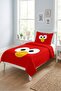 Children's Pique Set with Cute Face Figures - Cheerful Room Themed Modern Red and Yellow Quilted Bedspread