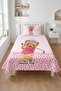 Scored Bear Golfer Child Single Pique Set-Game Themed Modern Powder Beige Decorative Bedspread - 5