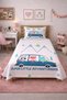 Cute Animal Car Adventure Themed Baby Pique Set - Childlike Journey Quilted Bedspread - 3