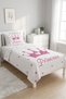 Starry Princess Themed Teen Pique Set - Fairytale Girl's Nordic Pink Quilted Bedspread