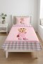 Cute Teddy Bear Plaid Teen Pique Set - Cute Fashionable Modern Powder Mint Quilted Bedspread - 2