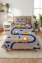 Construction Machinery Road Themed Kids Pike Set-Cute Construction Site Nordic Gray Decorative Bedspread - 6