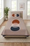 طقم بيكيه للأطفال الصغار بنمط دائري هندسي - غطاء سرير أزرق داكن بتصميم تجريدي بسيط على الطراز الاسكندنافي - 2