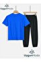 Hi Printed T-Shirt and Sweatpants (Sweatpants with Pockets) Children's Top and Bottom Set - 2