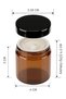 2 Pieces of Amber Glass Candle Holder with Plastic Black Lid and Inner Protector, Cream Cosmetic Decorative Jar, 100 ml - 2