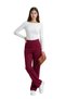 Women's Burgundy High Waist Draped Crepe Trousers with Flexible Wide Legs - 4