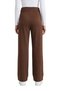 Women's Brown High Waist Draped Crepe Trousers with Flexible Wide Legs - 5