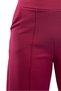 Women's Burgundy High Waist Draped Crepe Trousers with Flexible Wide Legs - 2