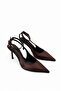 Mila Women's Heeled Satin Shoes Brown - 2