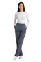 Women's Anthracite High Waist Draped Crepe Trousers with Flexible Wide Legs - 7