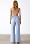 Elastic Waist Wide Leg Trousers Orange - 4