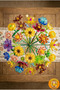 Orange Flower Making Kit - Non-Fading Crystal Artificial Flower - 81 Pieces Decorative Lego Block Flower - 6