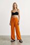 Elastic Waist Wide Leg Trousers Orange - 2