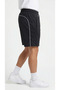 Men's Black Color Shorts with Zipper Pocket Detail, Back Pleats, Breathable Patterned Fabric - 5
