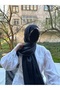 شال جاكار من القطن الناعم بنمط فارمي باللون الأسود - 3