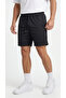 Men's Black Color Shorts with Zipper Pocket Detail, Back Pleats, Breathable Patterned Fabric - 7