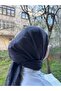 شال جاكار من القطن الناعم ذو نمط حلقي من قماش التسيتهر باللون الأنثراسيت - 4