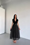 Kruvaze Collar Skirt Polka Dot Chiffon Dress - 3